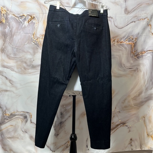Banana Republic Avery Trouser Paper Bag Pants Ankle Dark Blue Denim SZ Petite 8 - Picture 5 of 11